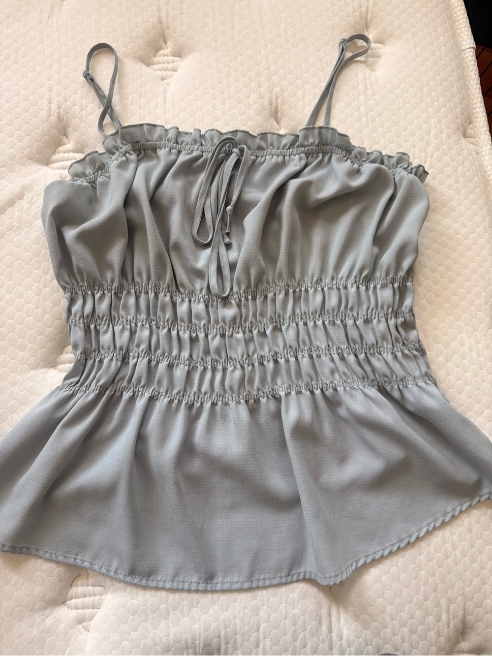 Light Blue Smocked Cami Top - Women